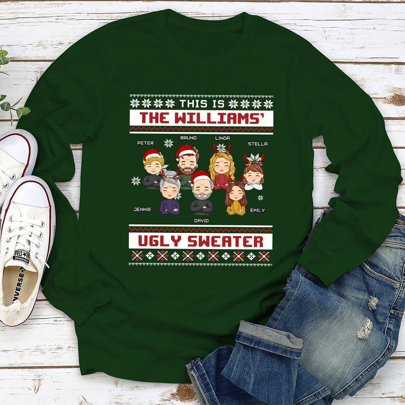 Family Ugly Sweater - Personalized Custom Long Sleeve T-shirt