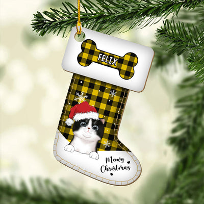 Pet Christmas Stocking - Personalized Custom 1-layered Wood Ornament