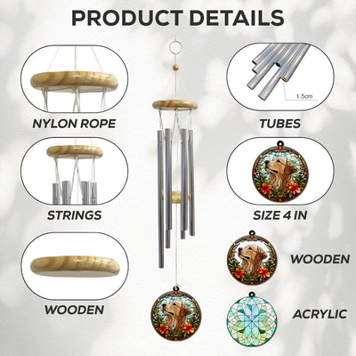 Portrait Lovely Dog - Personalized Custom Suncatcher Wind Chime