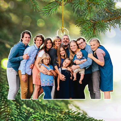 Custom Photo Family Christmas - Personalized Custom Acrylic Ornament