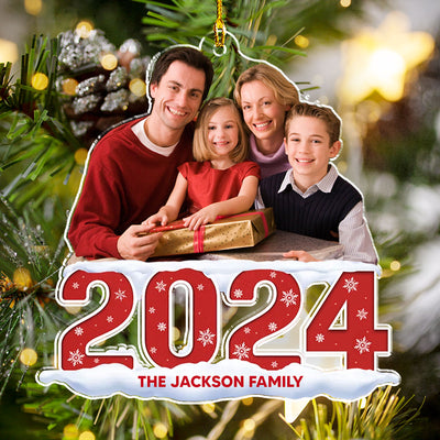 Custom Photo Family 2024 - Personalized Custom Acrylic Ornament