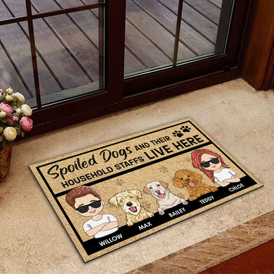 Spoiled Dogs Live Here - Personalized Custom Doormat