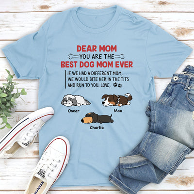 Best Dog Mom/Mum Ever - Personalized Custom Unisex T-shirt