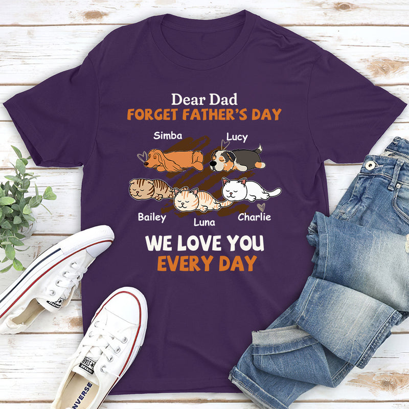 Woof My Dad Every Day Version Pets - Personalized Custom Unisex T-shirt