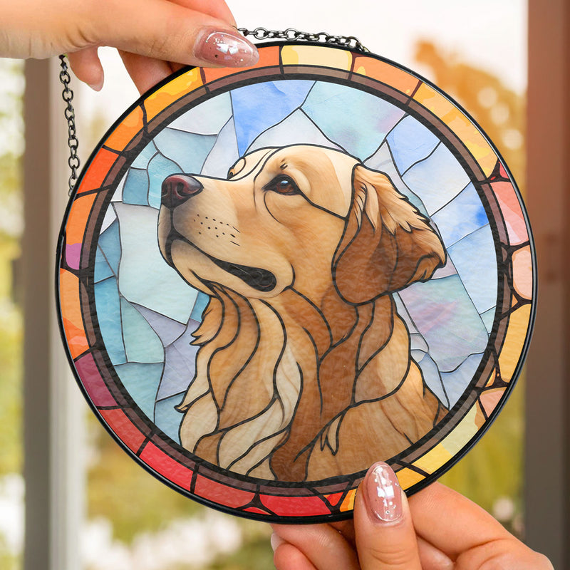 Custom Photo Life Is Simply Better With A Furry Friend Around - Personalized Custom Window Hanging Suncatcher