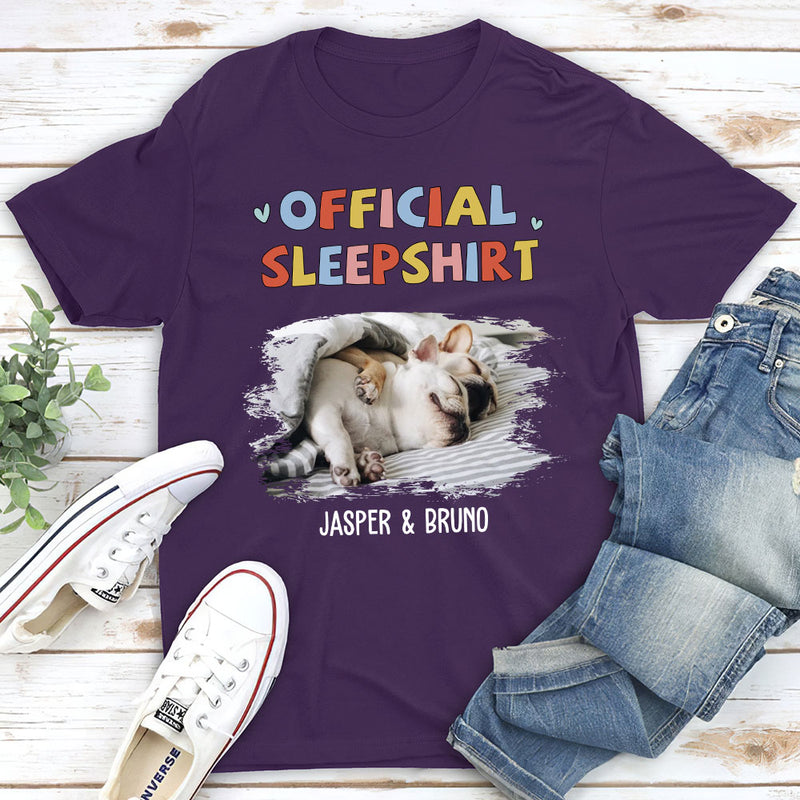 Sleeping Pet Sleepshirt Version 2 Photo - Personalized Custom Premium T-shirt