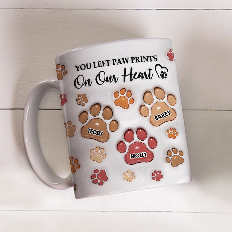 You Left Paw Prints - Personalized Custom 3D Inflated Effect Mug