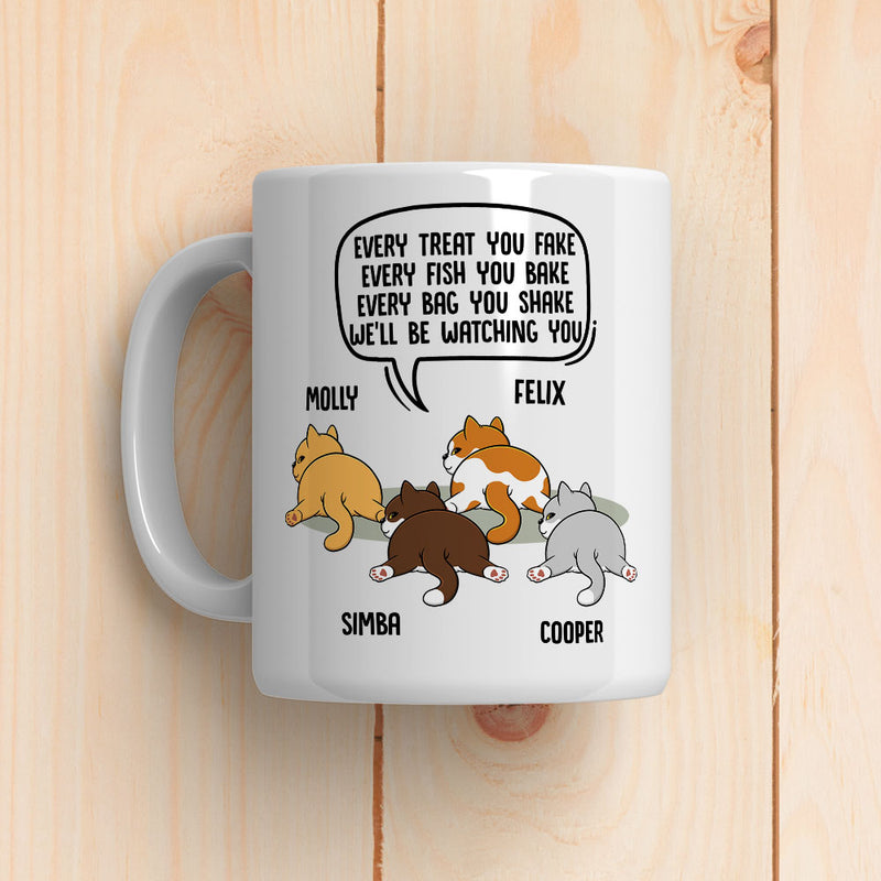 Watching You Cat Butt - Personalized Custom Coffee Mug