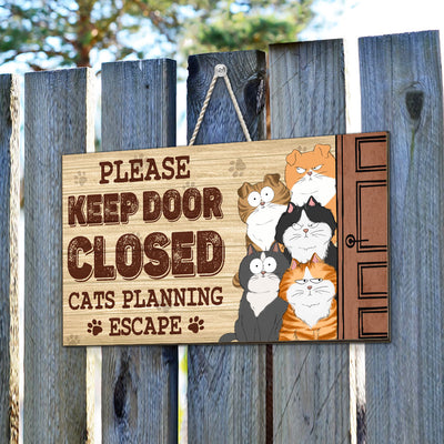 Cats Escape - Personalized Custom Wood Sign