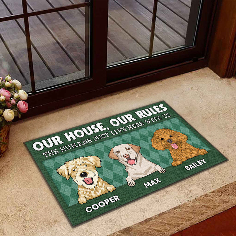 The Humans Live Here - Personalized Custom Doormat