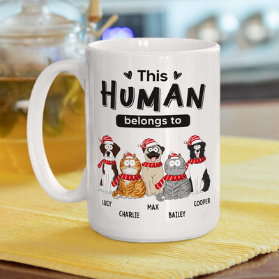 Belongs To Pets Christmas - Personalized Custom Coffee Mug