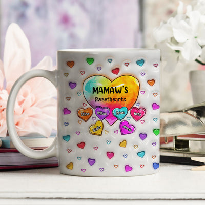 Colorful Sweethearts Grandma - Personalized Custom 3D Inflated Effect Mug