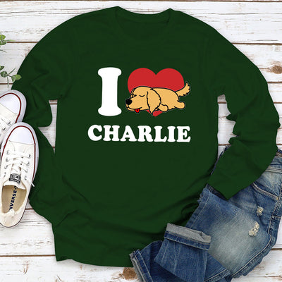 I Love My Dog - Personalized Custom Long Sleeve T-shirt