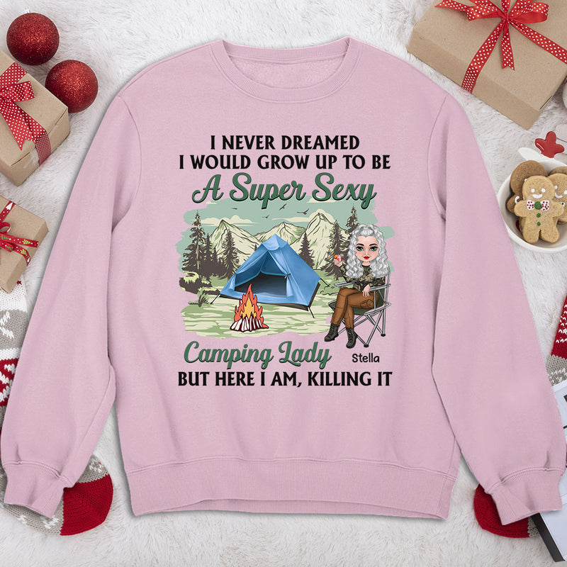 Camping Lady - Personalized Custom Sweatshirt
