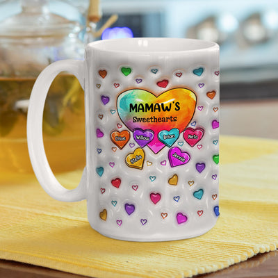 Colorful Sweethearts Grandma - Personalized Custom 3D Inflated Effect Mug