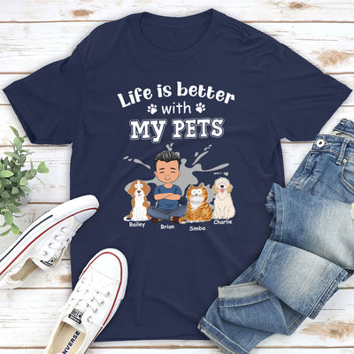 Life With Pets - Personalized Custom Unisex T-shirt