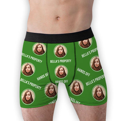 Hand Off - Personalized Photo Men's Boxer Briefs