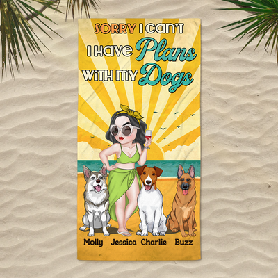 Plan With Dog - Personalized Custom Beach Towel