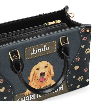 Dog Mom With Love - Personalized Custom Leather Bag