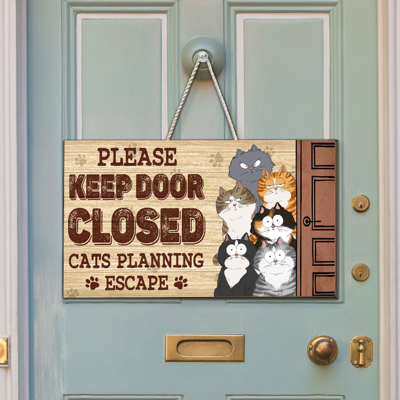 Cats Escape - Personalized Custom Wood Sign