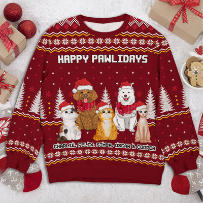 Christmas Pet Pattern - Personalized Custom Kids All-Over-Print Sweatshirt