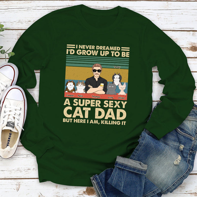 Super Sexy Cat Mom - Personalized Custom Long Sleeve T-shirt