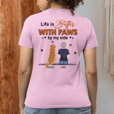 Paws By My Side - Personalized Custom Women's T-shirt