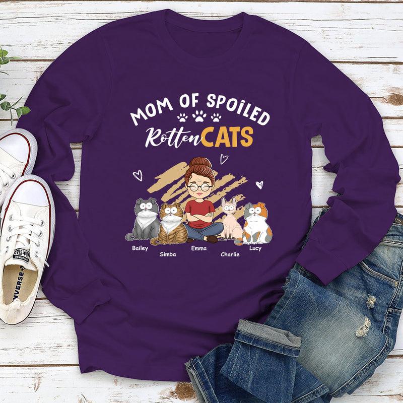 Spoiled Cats Funny - Personalized Custom Long Sleeve T-shirt