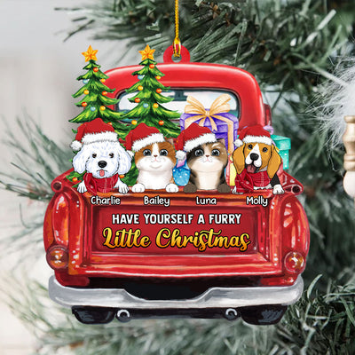 A Furry Little Christmas - Personalized Custom 1-layered Wood Ornament