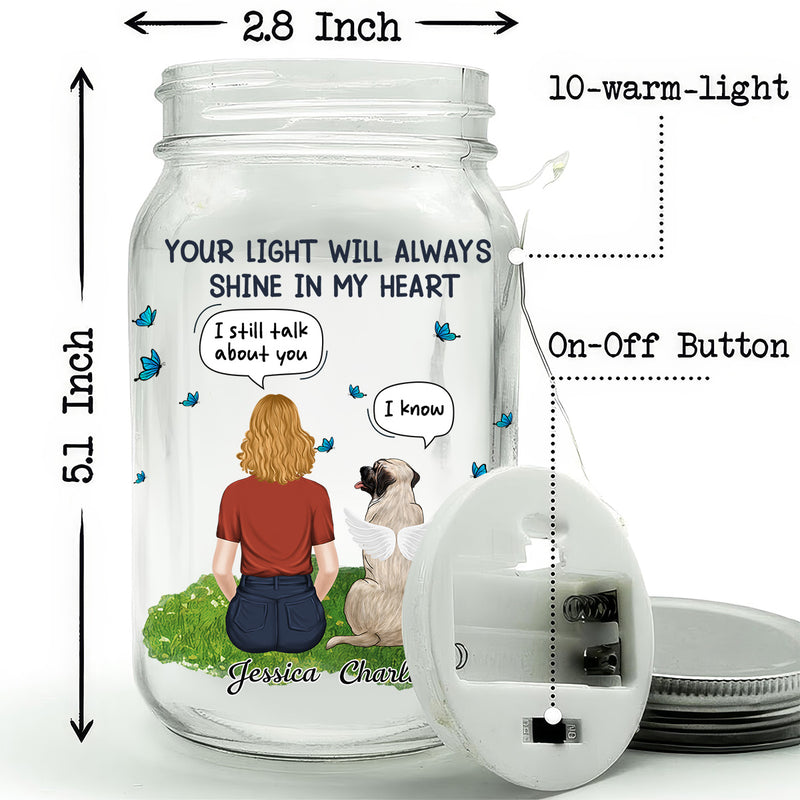My Heart Was Not Ready To Lose You - Personalized Custom Mason Jar Light
