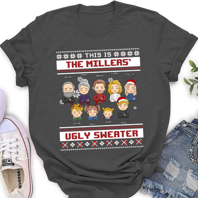 Family Ugly Sweater - Personalized Custom Women's T-shirt