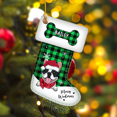 Pet Christmas Stocking - Personalized Custom 1-layered Wood Ornament