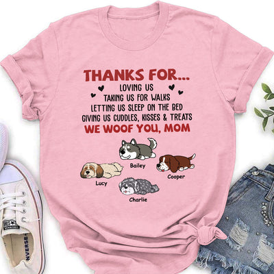 Mom Thanks For Loving Me - Personalized Custom Women's T-shirt