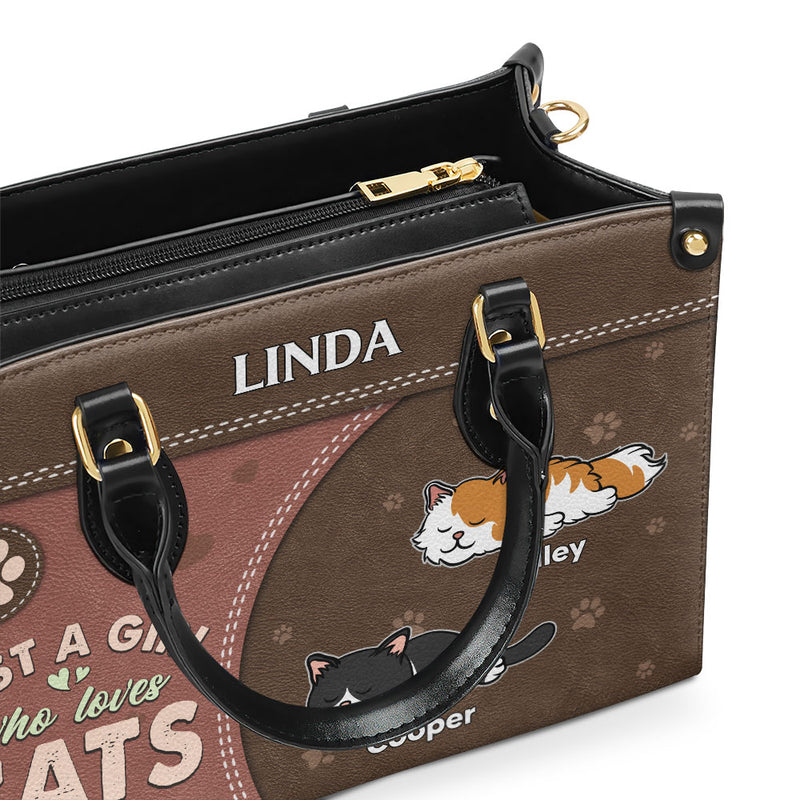 A Girl Loves Her Dog - Personalized Custom Leather Bag