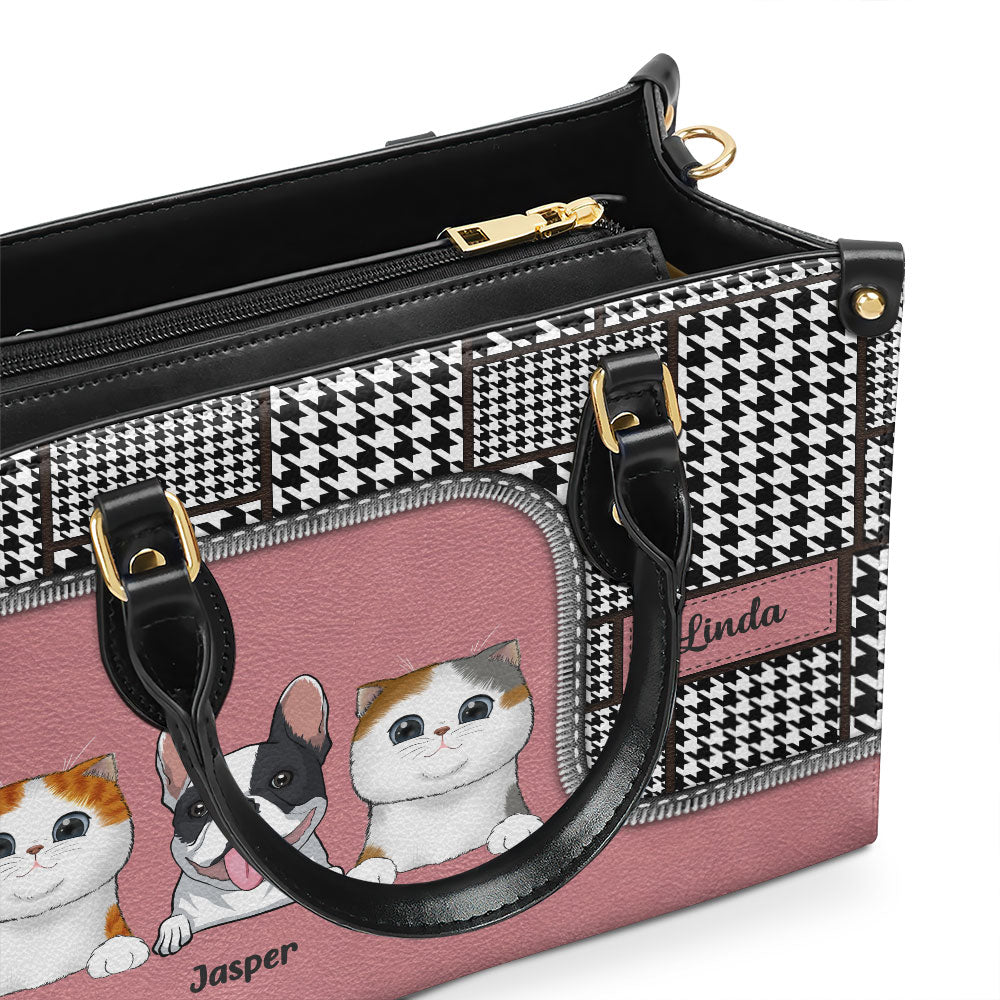 Personalized Cat Leather Bag