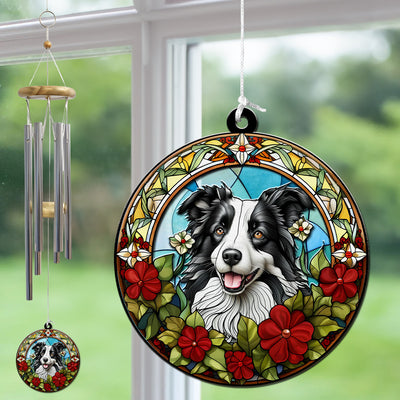 Portrait Lovely Dog - Personalized Custom Suncatcher Wind Chime