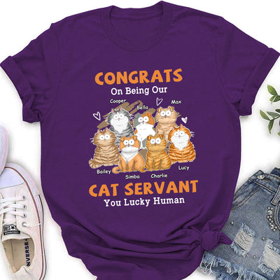 Congrats Cat Servant - Personalized Custom Women's T-shirt