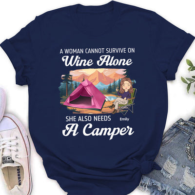 Wine Alone 2 - Personalized Custom Women's T-shirt