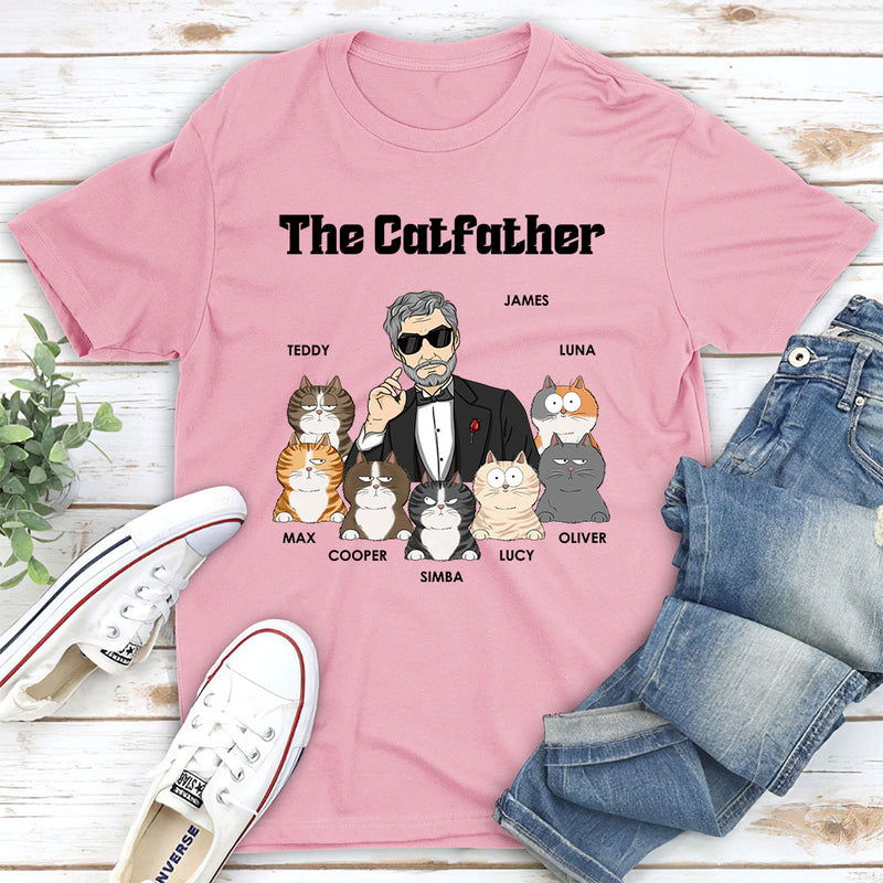 The Cool Catfather - Personalized Custom Unisex T-shirt