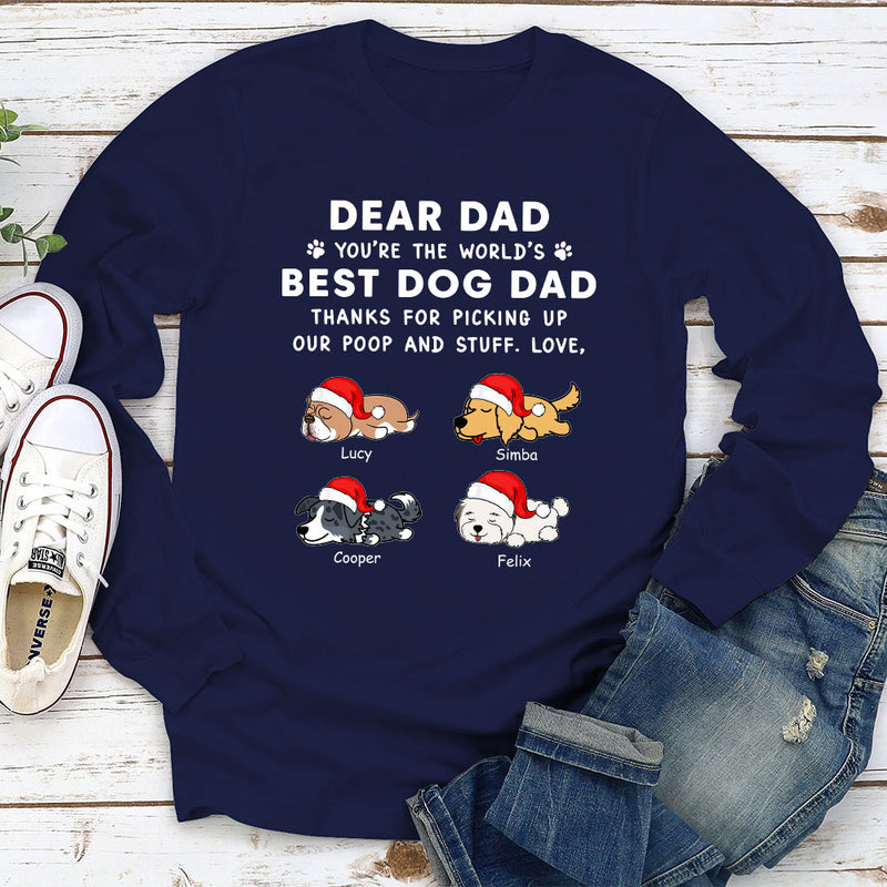 Dear Dad Sleeping - Personalized Custom Long Sleeve T-shirt