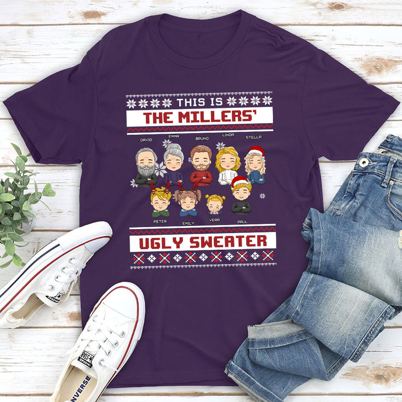 Family Ugly Sweater - Personalized Custom Unisex T-shirt