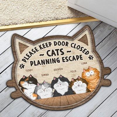 Cats Planning Escape - Personalized Custom Doormat