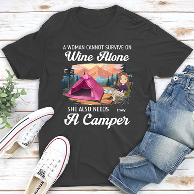 Wine Alone 2 - Personalized Custom Unisex T-shirt