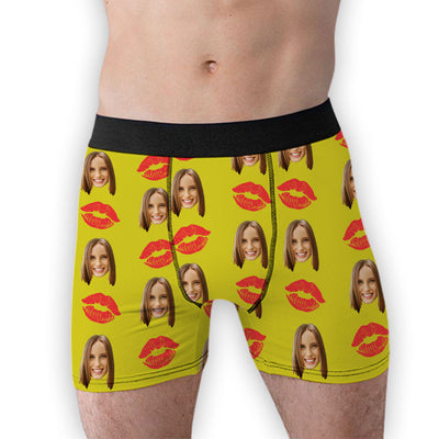 The Red Lip Of - Personalized Photo Men's Boxer Briefs
