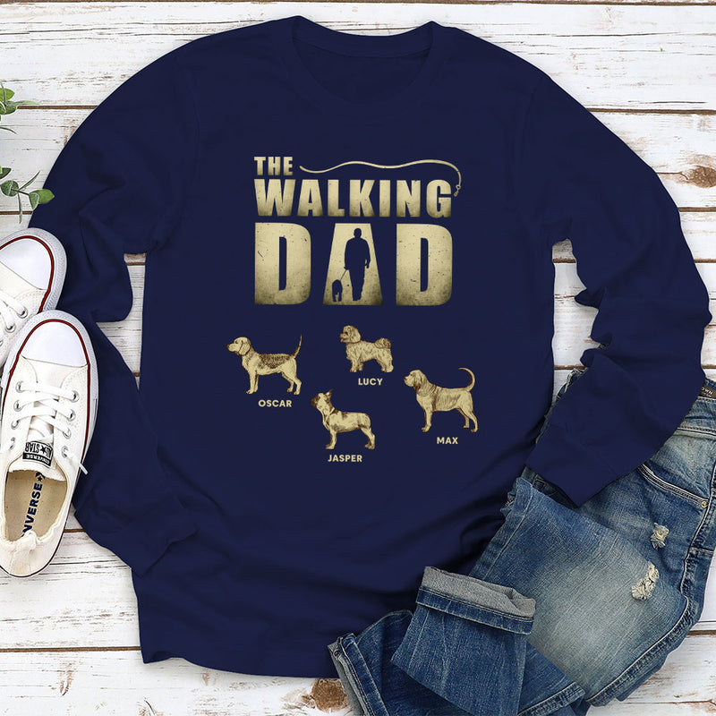 Walking Dad Vintage - Personalized Custom Long Sleeve T-shirt