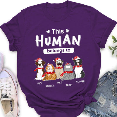 Belongs To Pets Christmas - Personalized Custom Women's T-shirt