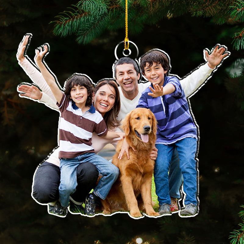 Custom Photo Family Christmas - Personalized Custom Acrylic Ornament