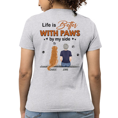 Paws By My Side - Personalized Custom Women's T-shirt