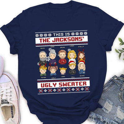 Family Ugly Sweater - Personalized Custom Women's T-shirt