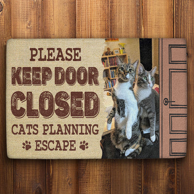 Cat Planning Photo - Personalized Custom Doormat